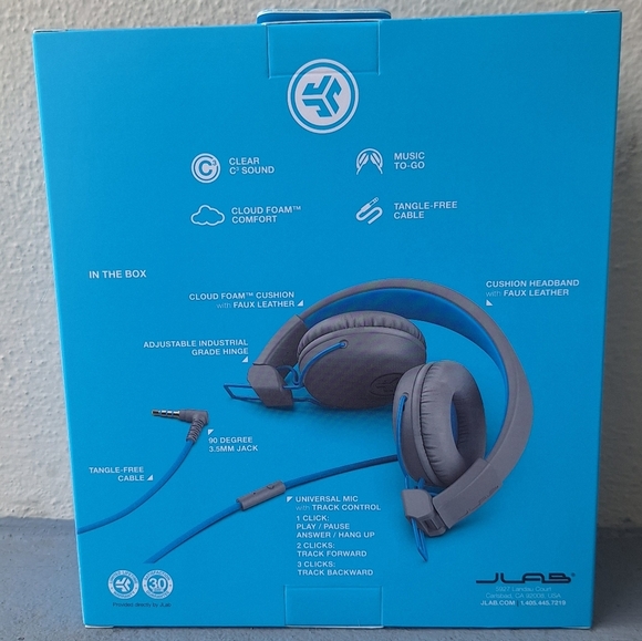 JLab Studio On-Ear Headphones Blue/Gray color NWT - Picture 6 of 8